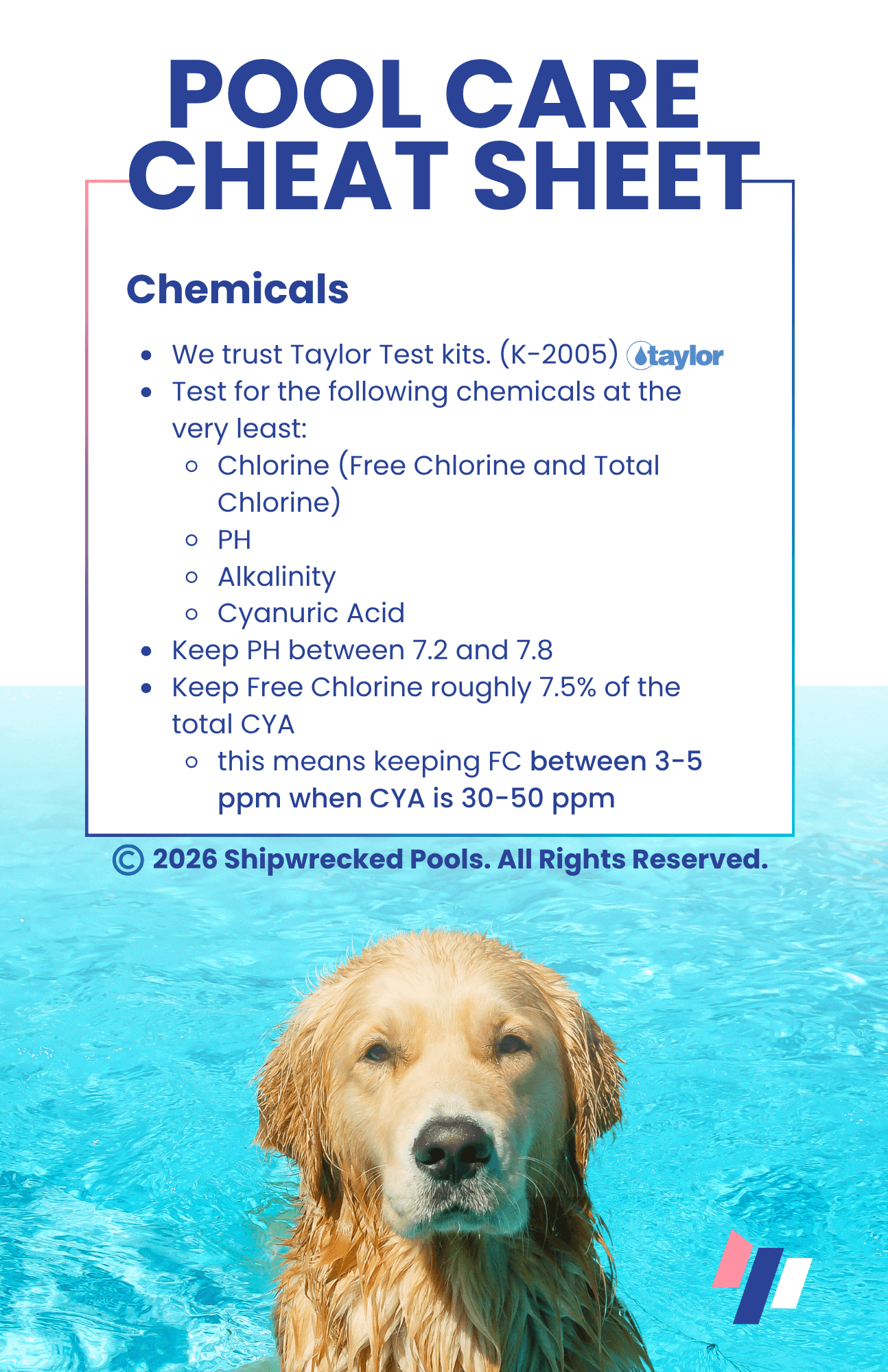 DIY pool care cheat sheet side B preview